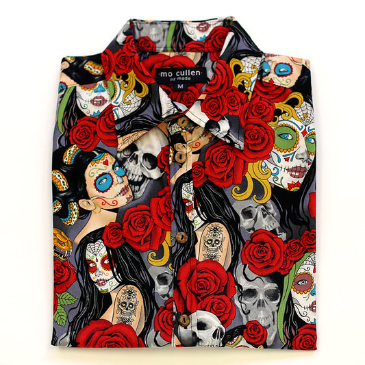 Mo Cullen Shirtsmith - Nocturna retro shirt (folded) - Made in New Zealand