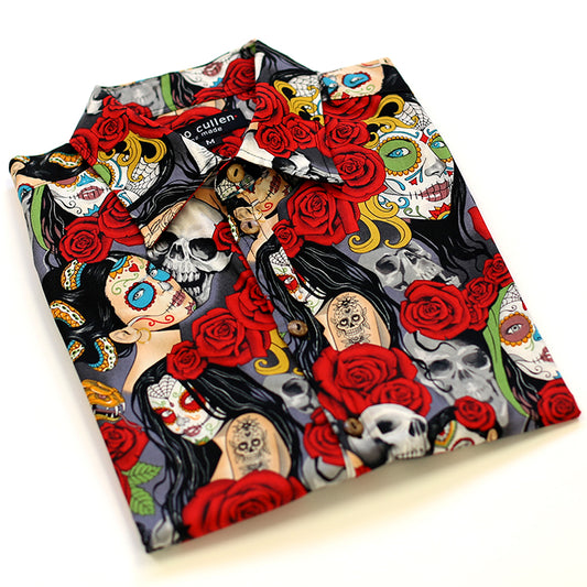 Mo Cullen Shirtsmith - Nocturna retro shirt (folded) - Made in New Zealand