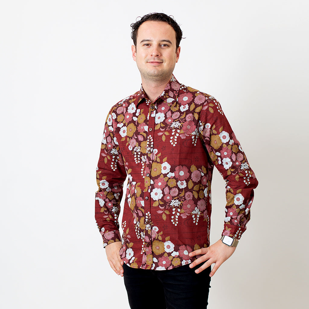Mo Cullen Shirtsmith - Tsubaki retro shirt (front) - Made in New Zealand
