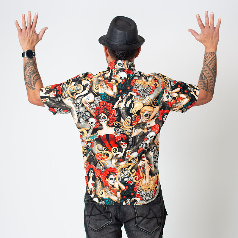 Mo Cullen Shirtsmith - Dia de los Muertos retro shirt - Made in New Zealand